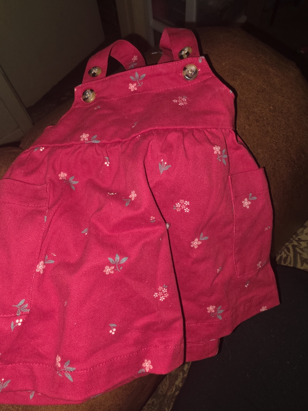 Carter's Red Floral Overalls Dress
